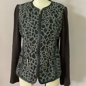 Peter Nygard wool jacket with leather trim